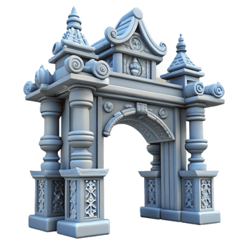 magnificent contemporary Temple Gate with Intricate Carvings Transparent Background png