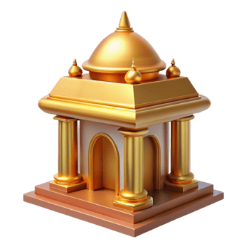 extraordinary abstract Temple with Golden Roof Transparent Background premium png