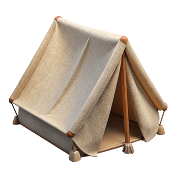 serene modern Tent Canvas Material Isolated authentic png