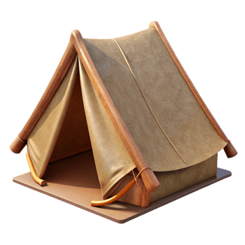 serene artistic Tent Side View Cutout exclusive png