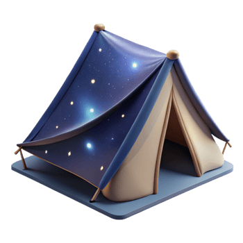 wonderful artistic Tent Under Starry Night Sky Transparent Background original png