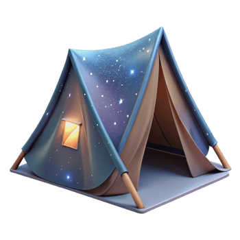 elegant contemporary Tent Under Starry Night Sky Transparent Background original png