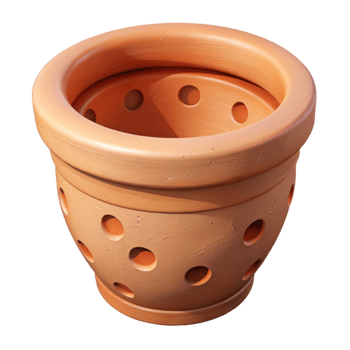 vibrant abstract Terracotta Flower Pot with Drainage Holes Transparent high quality png