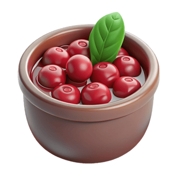 dramatic rustic Thanksgiving Cranberry Sauce Bowl Isolated high resolution png