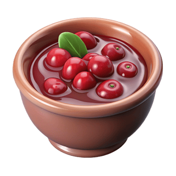 dramatic vintage Thanksgiving Cranberry Sauce in Bowl Cutout premium png