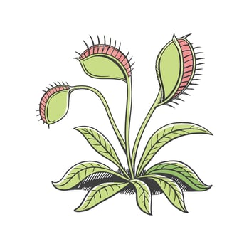 Stylish Venus Flytrap Display on Bright vector