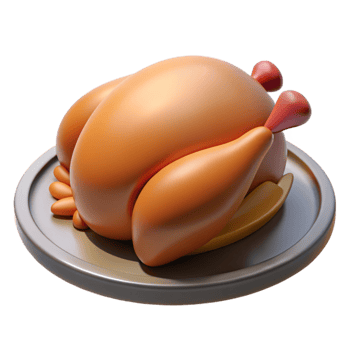 extraordinary modern Thanksgiving Turkey Platter Side View Isolated premium png