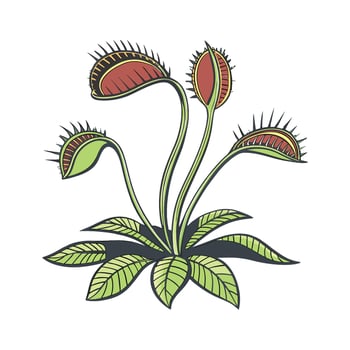Beautiful Venus Flytrap on Clean White vector