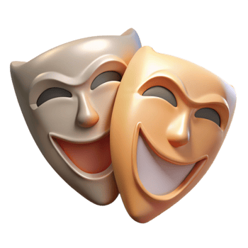 stunning minimalist Theater Masks Comedy and Tragedy Isolated Element genuine png