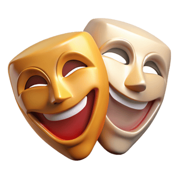 impressive abstract Theater Masks Comedy and Tragedy Isolated Element exclusive png