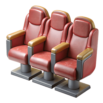 elegant minimalist Theater Seats Empty Isolated Element premium png
