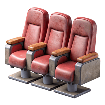 serene modern Theater Seats Empty Isolated Element authentic png