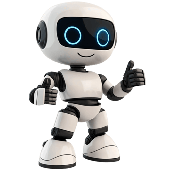 Smiling Robot Hand Gesture on Transparent Background png