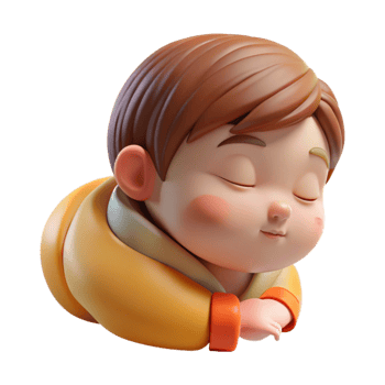 serene rustic Toddler Sleeping Peacefully Side View Transparent Background detailed png