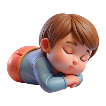beautiful minimalist Toddler Sleeping Peacefully Side View Transparent Background professional png