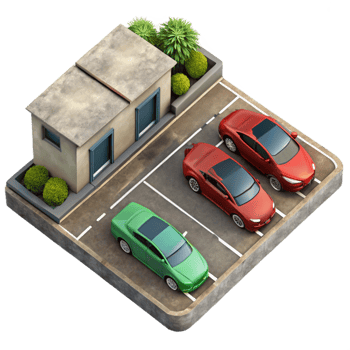 impressive rustic Top Down Perspective of Empty Parking Lot Isolated premium png