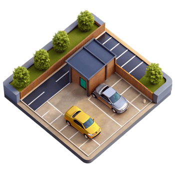 elegant rustic Top Down Perspective of Empty Parking Lot Isolated detailed png