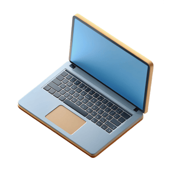 beautiful creative Top View of Laptop with Blank Screen Transparent Background Cutout exclusive png