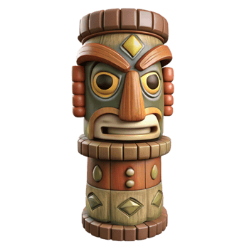 magnificent traditional Totem Pole Carved Wood Tribal Symbols Isolated premium png