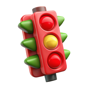 vibrant abstract Traffic Light Red Signal Transparent Background png