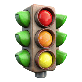 impressive artistic Traffic Lights Red Green Yellow Isolated detailed png