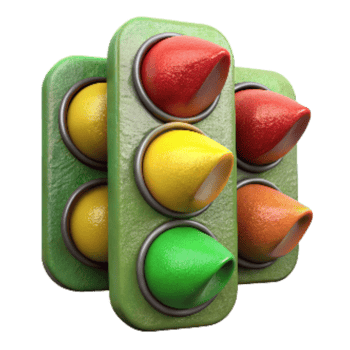 magnificent rustic Traffic Lights Red Green Yellow Isolated authentic png