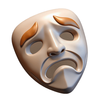 wonderful minimalist Tragedy Mask Sad Expression Isolated exclusive png