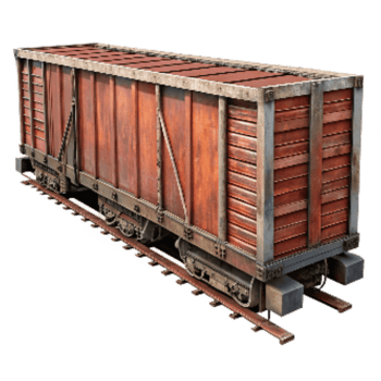 beautiful modern Train Freight Cars Long View Transparent Background high quality png