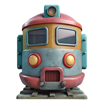 serene abstract Train Front View Isolated Element original png