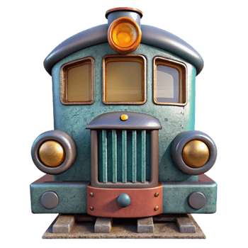 impressive contemporary Train Front View Isolated Element png