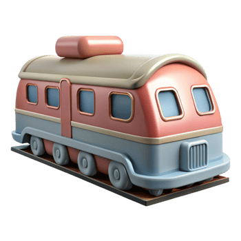 extraordinary artistic Train Cutout with Passenger Cars Transparent Background high resolution png