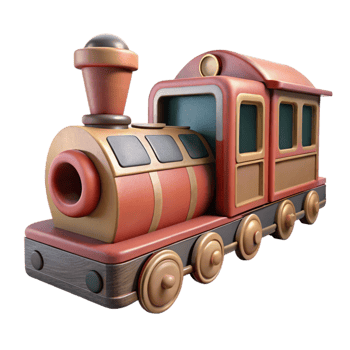 beautiful classic Train Cutout with Passenger Cars Transparent Background premium png