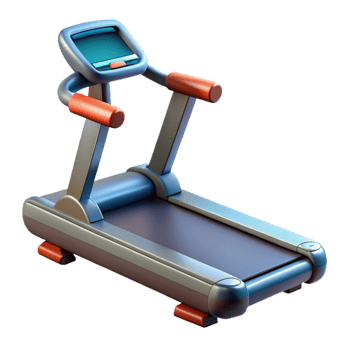 dramatic minimalist Treadmill Fitness Machine Isolated original png