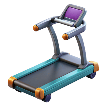 vibrant modern Treadmill Fitness Machine Isolated exclusive png