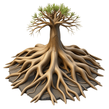 serene creative Tree Roots Underground Transparent high resolution png
