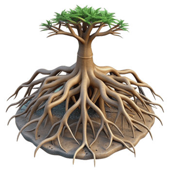 serene rustic Tree Roots Underground Transparent exclusive png