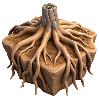 extraordinary rustic Tree Roots Underground View Isolated exclusive png