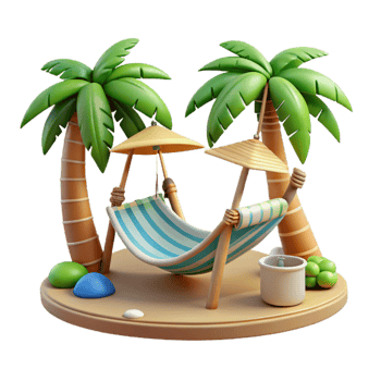 stunning traditional Tropical Beach Hammock Relaxation Paradise Cutout detailed png