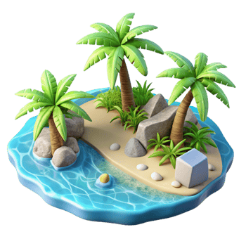 beautiful abstract Tropical Beach Paradise Isolated with Crystal Clear Water professional png