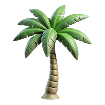 beautiful abstract Tropical Palm Tree Silhouette Cutout Transparent Background original png
