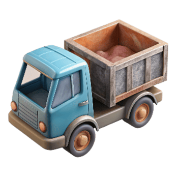 dramatic traditional Truck Dump Bed Raised Transparent Background original png