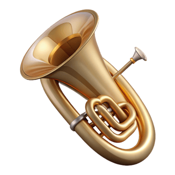 vibrant contemporary Tuba Large Brass Instrument Cutout authentic png