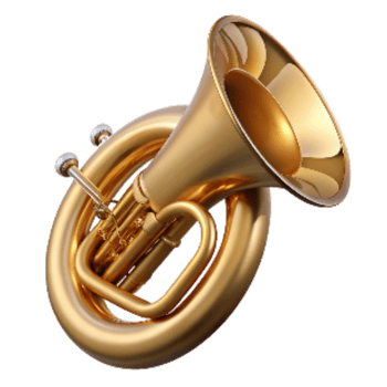 impressive rustic Tuba Large Brass Instrument Cutout premium png