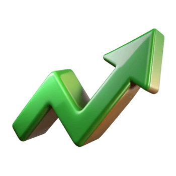beautiful abstract Upward Arrow Growth Chart Green Gradient Cutout professional png