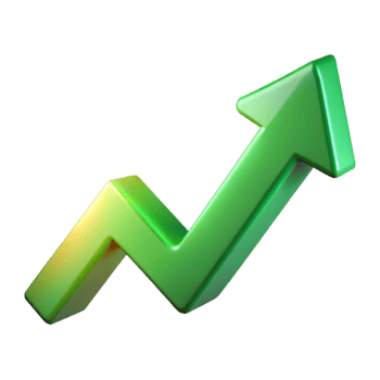 beautiful vintage Upward Arrow Growth Chart Green Gradient Cutout premium png