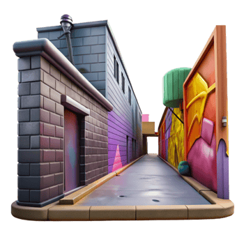 magnificent contemporary Urban Alleyway Graffiti Art Isolated premium png