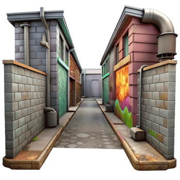 elegant contemporary Urban Alleyway Graffiti Art Isolated exclusive png