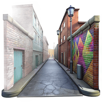vibrant rustic Urban Alleyway Graffiti Art Isolated genuine png