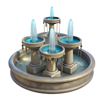magnificent vintage Urban Park Fountain with Sculptures Cutout exclusive png