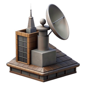 extraordinary vintage Urban Rooftop Antenna Silhouette Isolated detailed png